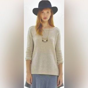 Madewell Long Sleeve Pinewood Merino Wool Pullover Sweater w Side Buttons